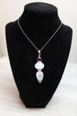 Blue moonstone and Amethyst Quartz Pendant in .925 silver