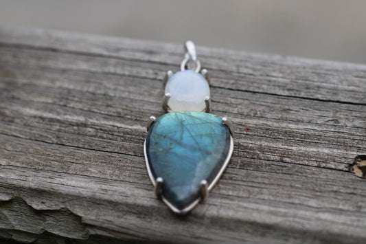 Labradorite and Moonstone Pendant