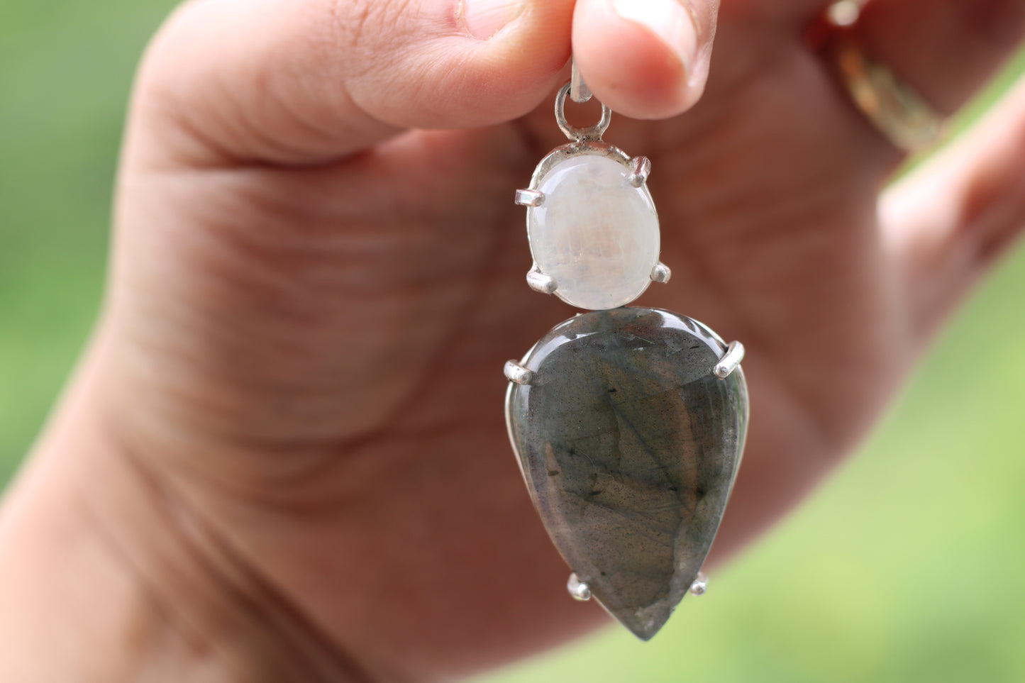 Labradorite and Moonstone Pendant